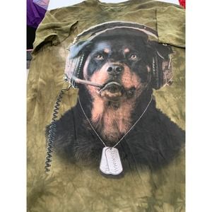 The Mountain Camouflage Cigarette Combat Bulldog Manimals 2011 Dye Tshirt Sz 2XL